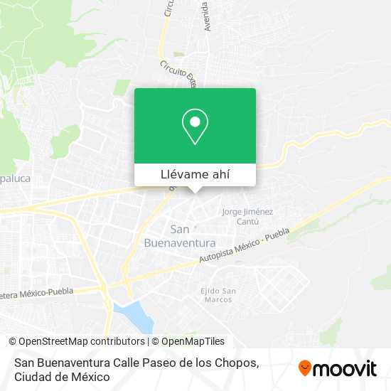 Mapa de San Buenaventura Calle Paseo de los Chopos