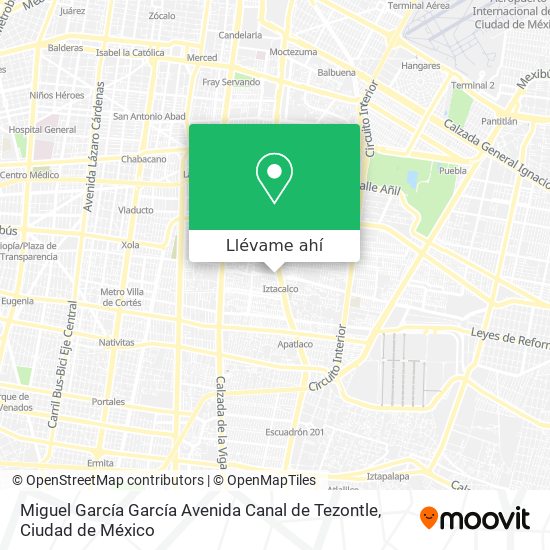 Mapa de Miguel García García Avenida Canal de Tezontle