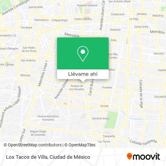 Mapa de Los Tacos de Villa
