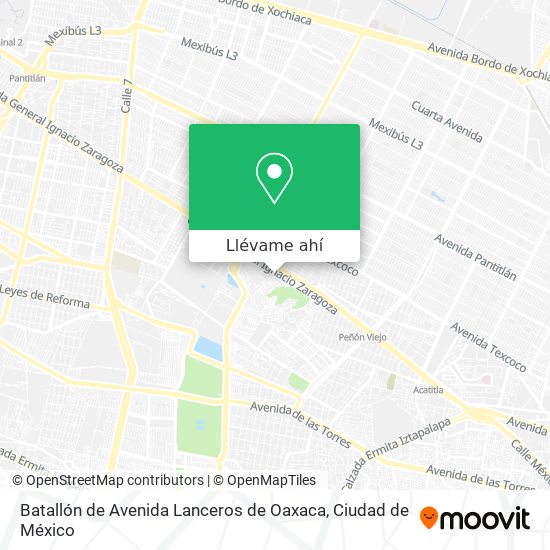 Mapa de Batallón de Avenida Lanceros de Oaxaca