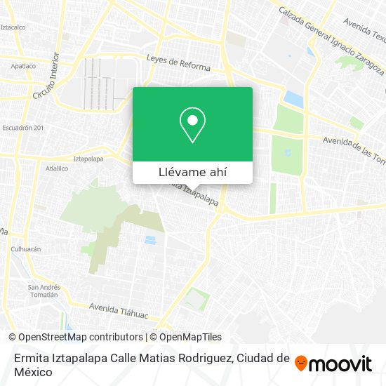 Mapa de Ermita Iztapalapa Calle Matias Rodriguez