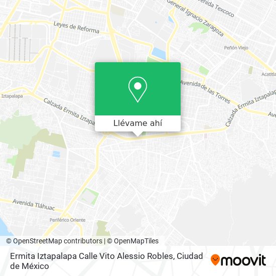 Mapa de Ermita Iztapalapa Calle Vito Alessio Robles