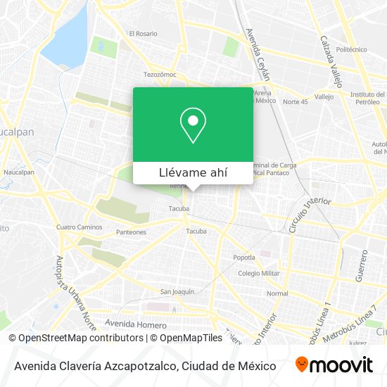 Mapa de Avenida Clavería Azcapotzalco