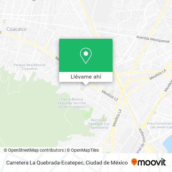 Mapa de Carretera La Quebrada-Ecatepec