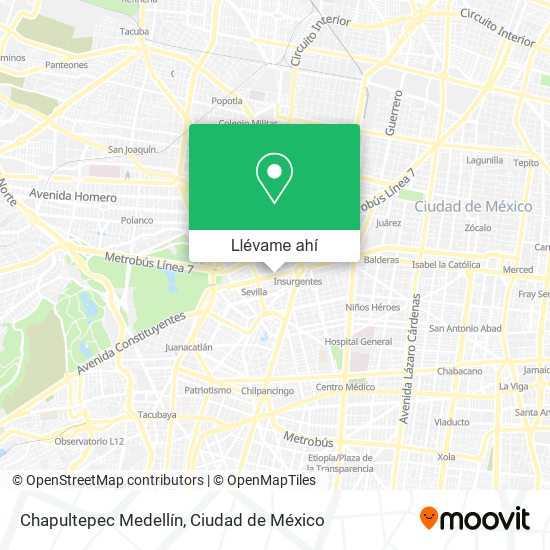 Mapa de Chapultepec Medellín