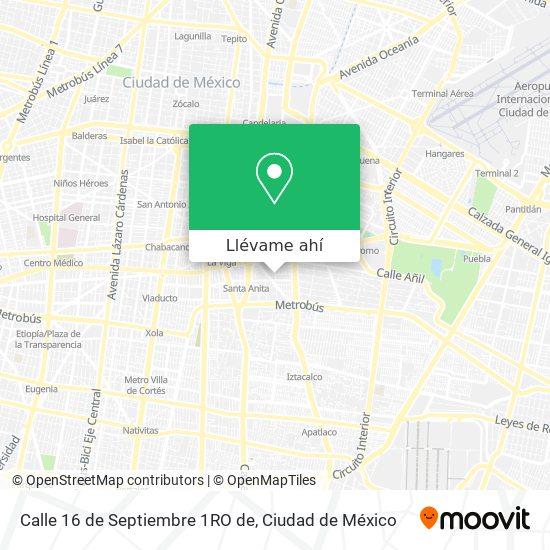 Mapa de Calle 16 de Septiembre 1RO de