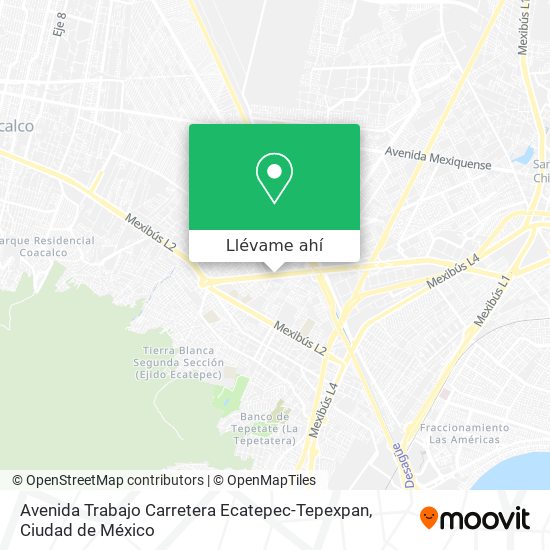 Mapa de Avenida Trabajo Carretera Ecatepec-Tepexpan
