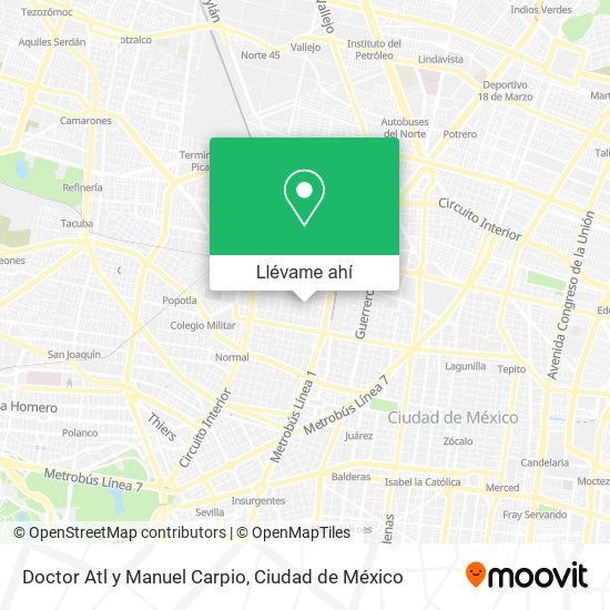 Mapa de Doctor Atl y Manuel Carpio