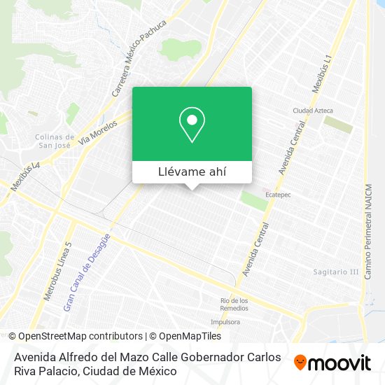 Mapa de Avenida Alfredo del Mazo Calle Gobernador Carlos Riva Palacio