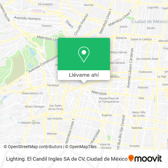 Mapa de Lighting. El Candil Ingles SA de CV
