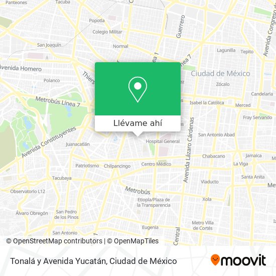 Mapa de Tonalá y Avenida Yucatán