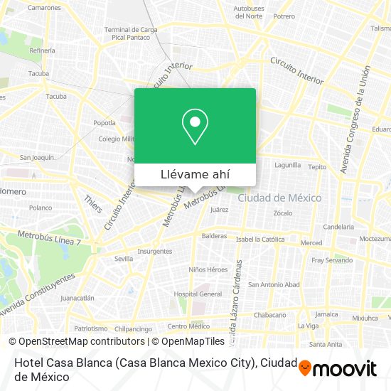 Mapa de Hotel Casa Blanca (Casa Blanca Mexico City)