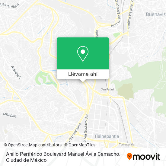 Mapa de Anillo Periférico Boulevard Manuel Ávila Camacho
