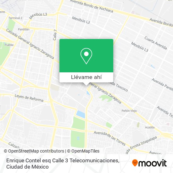 Mapa de Enrique Contel esq Calle 3 Telecomunicaciones