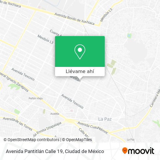 Mapa de Avenida Pantitlán Calle 19