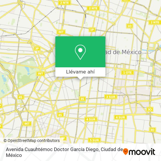 Mapa de Avenida Cuauhtémoc Doctor García Diego