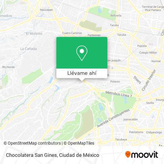 Mapa de Chocolatera San Gines