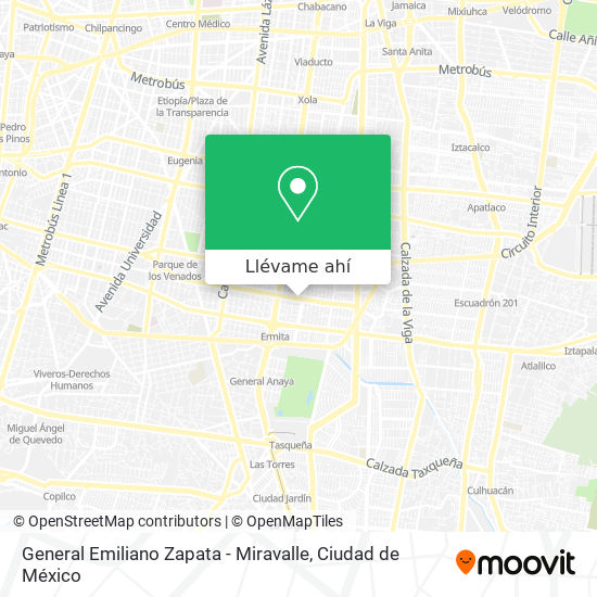 Mapa de General Emiliano Zapata - Miravalle