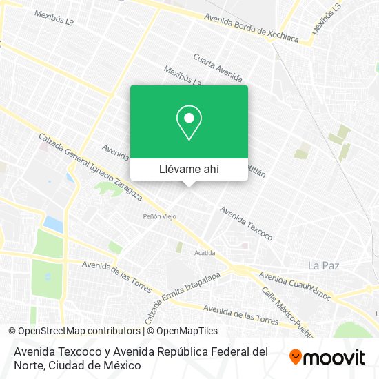 Mapa de Avenida Texcoco y Avenida República Federal del Norte