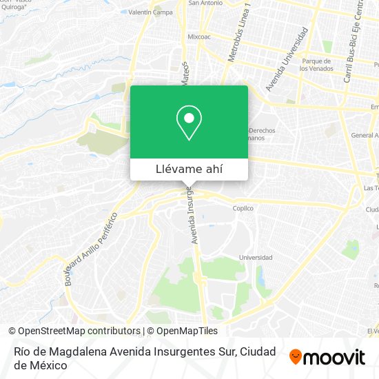 Mapa de Río de Magdalena Avenida Insurgentes Sur