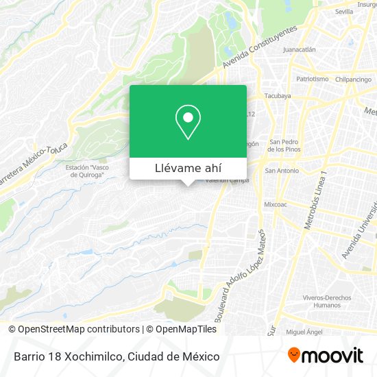Mapa de Barrio 18 Xochimilco