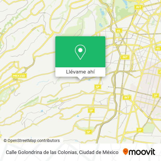 Mapa de Calle Golondrina de las Colonias