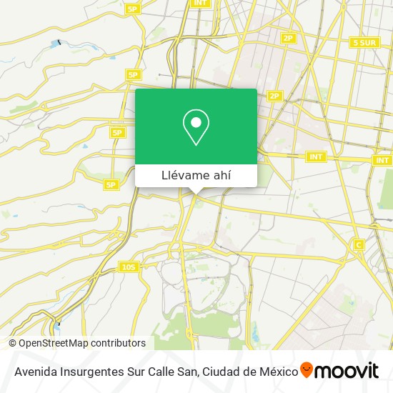 Mapa de Avenida Insurgentes Sur Calle San