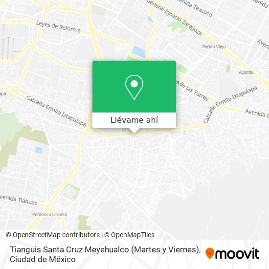 Mapa de Tianguis Santa Cruz Meyehualco (Martes y Viernes)