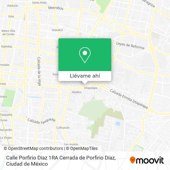 Mapa de Calle Porfirio Díaz 1RA Cerrada de Porfirio Díaz