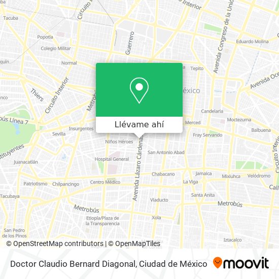 Mapa de Doctor Claudio Bernard Diagonal