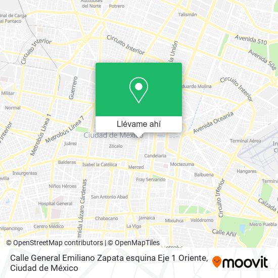 Mapa de Calle General Emiliano Zapata esquina Eje 1 Oriente