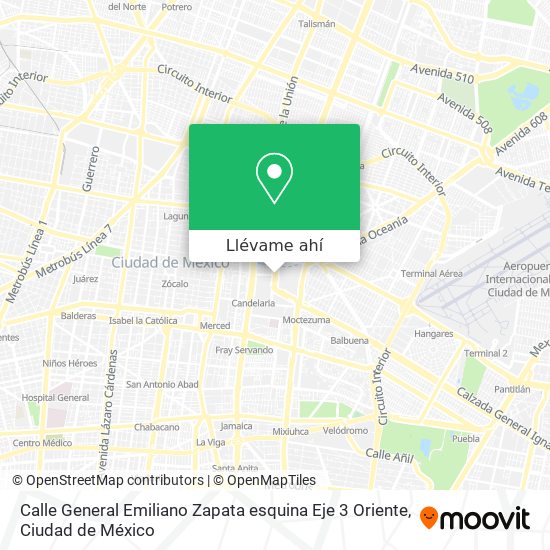 Mapa de Calle General Emiliano Zapata esquina Eje 3 Oriente