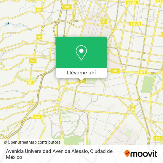 Mapa de Avenida Universidad Avenida Alessio