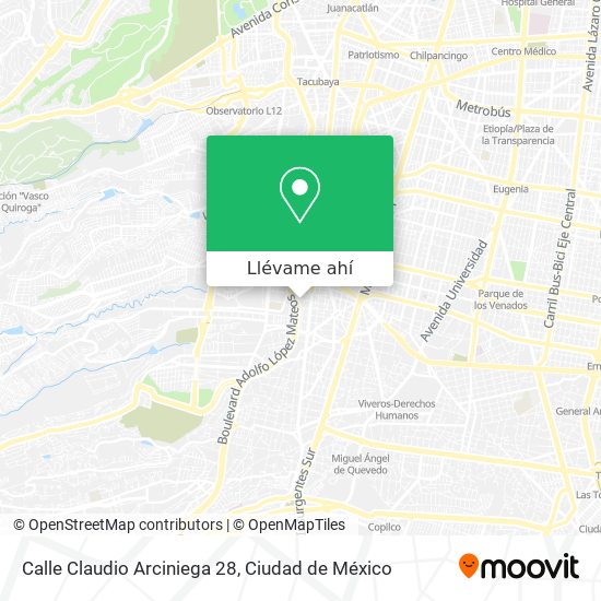 Mapa de Calle Claudio Arciniega 28