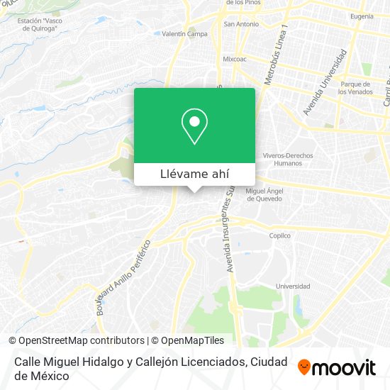 Mapa de Calle Miguel Hidalgo y Callejón Licenciados