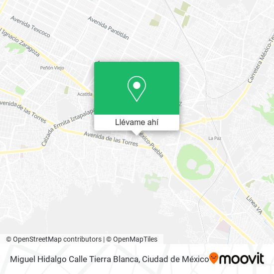 Mapa de Miguel Hidalgo Calle Tierra Blanca