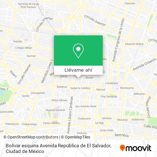 Mapa de Bolívar esquina Avenida República de El Salvador