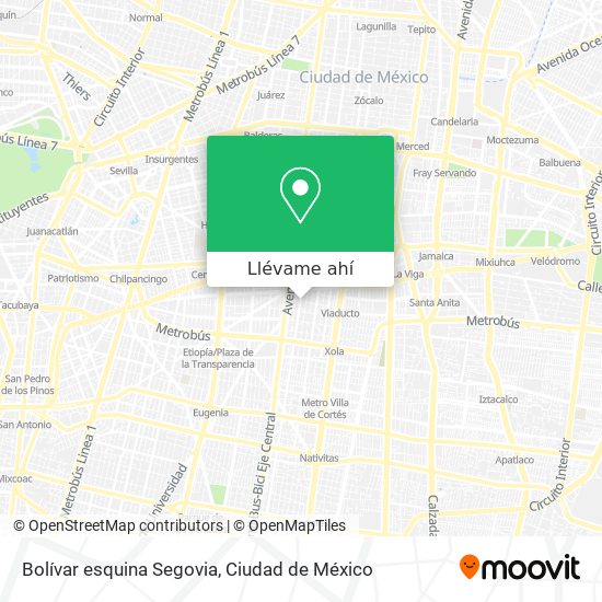 Mapa de Bolívar esquina Segovia