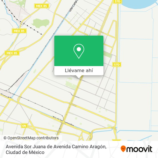 Mapa de Avenida Sor Juana de Avenida Camino Aragón