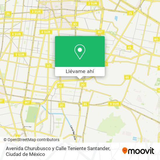 Mapa de Avenida Churubusco y Calle Teniente Santander