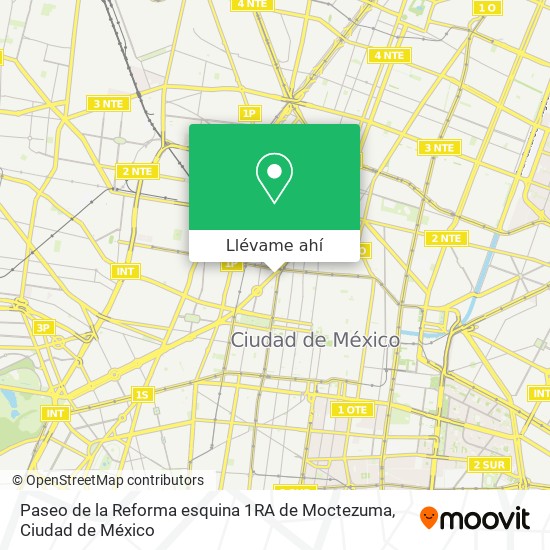 Mapa de Paseo de la Reforma esquina 1RA de Moctezuma