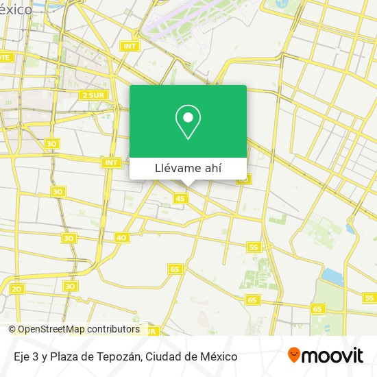 Mapa de Eje 3 y Plaza de Tepozán
