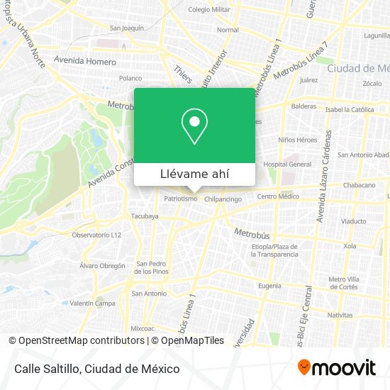 Cómo llegar a Calle Saltillo en Miguel Hidalgo en Autobús o Metro?