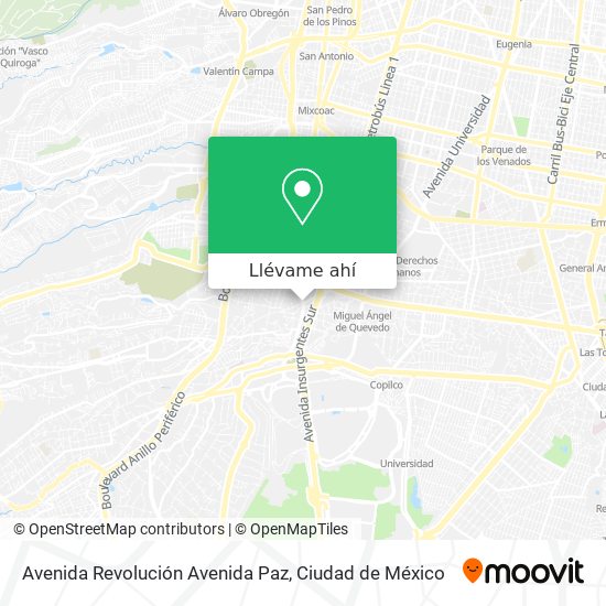 Mapa de Avenida Revolución Avenida Paz