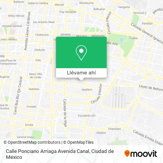 Mapa de Calle Ponciano Arriaga Avenida Canal