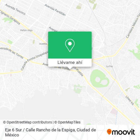 Mapa de Eje 6 Sur / Calle Rancho de la Espiga