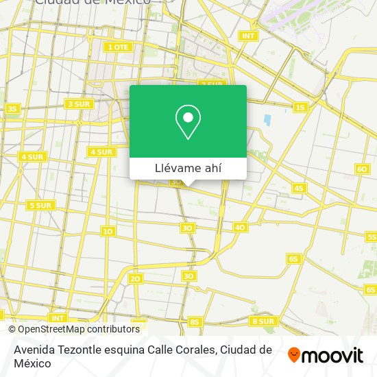 Mapa de Avenida Tezontle esquina Calle Corales