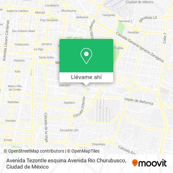 Mapa de Avenida Tezontle esquina Avenida Río Churubusco