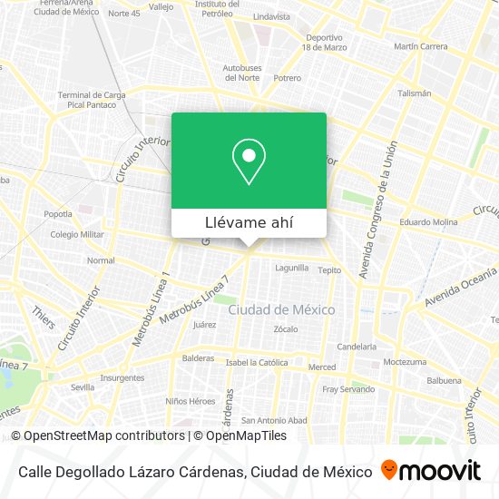 Mapa de Calle Degollado Lázaro Cárdenas