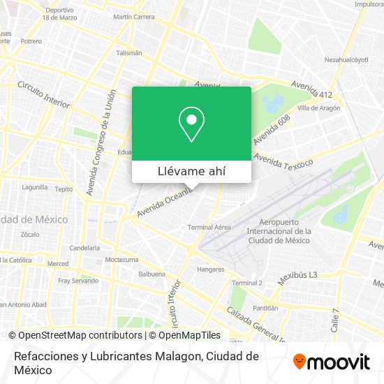 Mapa de Refacciones y Lubricantes Malagon